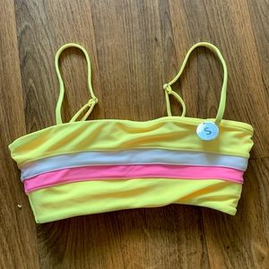 Forever 21 Stripped Trimmed Bikini Top Sz S